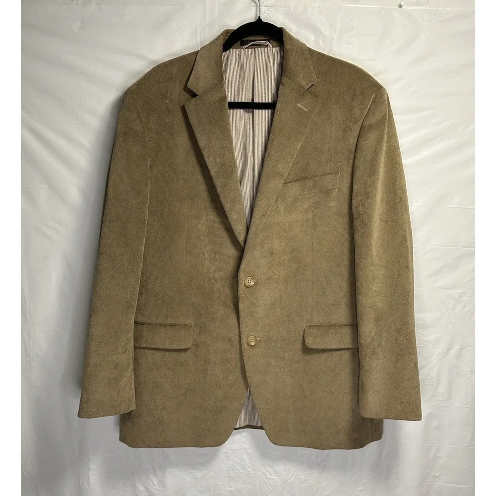 Lauren Ralph‎ Lauren Corduroy Blazer Men's 42R Brown 2 Button Nylon Stretch